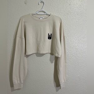 Women's Cream Cropped Sweatshirt